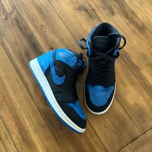 Nike Kids Black and Blue High-Top Sneakers